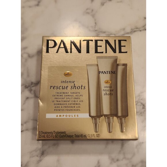 Pantene Pro-V Intense Rescue Shots Hair Treatment - 3 Ampoules 0.5 Fl Oz Each - Picture 1 of 4